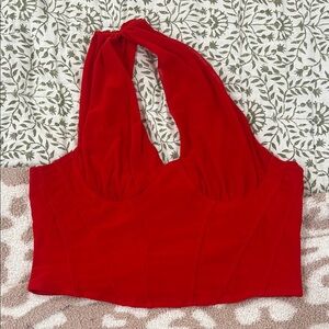 Avanova Red Halter Corset Top